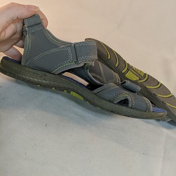 Merrell Panther Sandals Grey Blue Green 6M 8W Leather Hook Loop MY53337 Sport - Picture 12 of 12